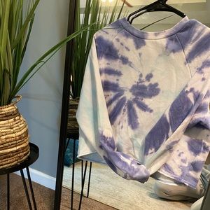 brand unknown.  medium cropped crewneck, tie dye